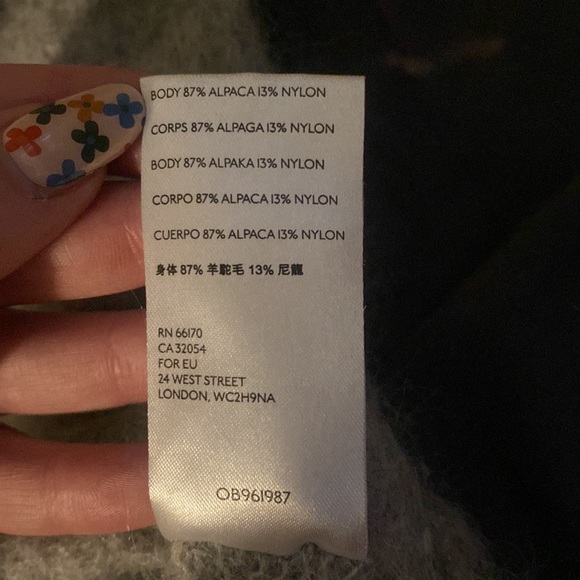 Free People Cropped Sweater sz Small Alpaca Wool - Picture 4 of 4